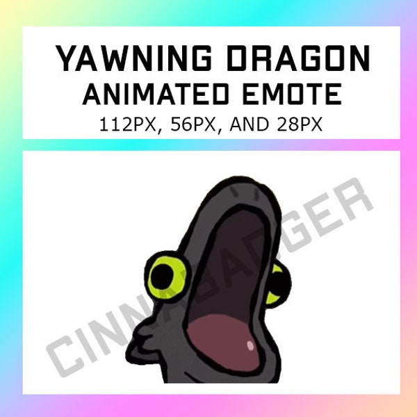 Animated Yawning or Screaming Black Dragon Tiktok Meme Emote for use on Streaming Sites such as Twitch, Kick, Youtube, Discord and more