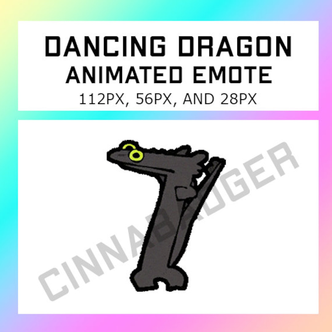Animated Dancing Black Dragon Tiktok Meme Emote for Use on Streaming