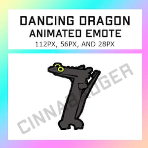 Animated Dancing Black Dragon Tiktok Meme Emote for use on Streaming Sites such as Twitch, Kick, Youtube, Discord and more