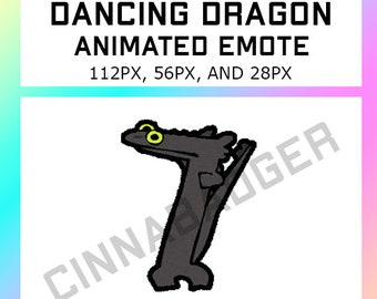 Animated Dancing Black Dragon Tiktok Meme Emote for use on Streaming Sites such as Twitch, Kick, Youtube, Discord and more