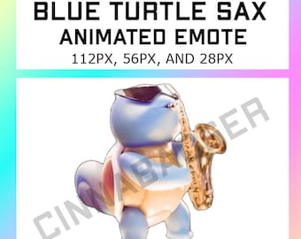 Animated Dancing Blue Turtle Epic Saxophone Sax Tiktok Meme Emote for use on Streaming Sites such as Twitch, Kick, Youtube, Discord and more