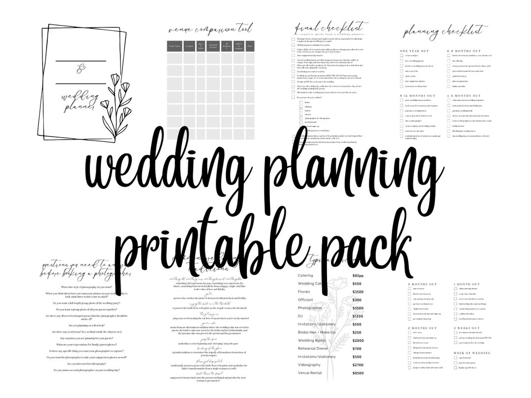 12 Page Wedding Planning Printable DIGITAL FILES ONLY Created by a