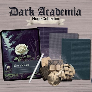 Dark Academia Digital Notebook & Sticker Set – GoodNotes iPad compatible (Digital Download)