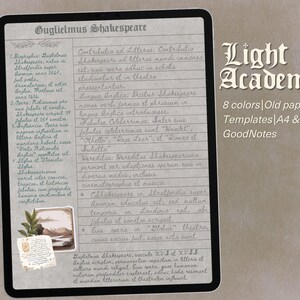 Light Academia Notebook Paper, A4 Printable Pages, Digital GoodNotes Templates image 7