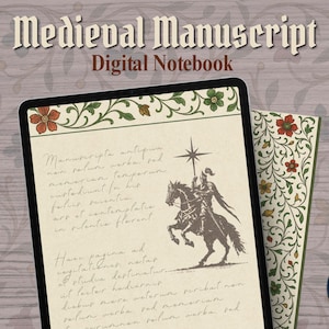 Medieval Manuscript Digital Journal – Parchment Paper GoodNotes (Dark Academia PDF Notebook)