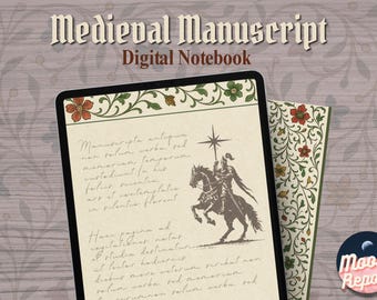 Medieval Manuscript Digital Journal – Parchment Paper GoodNotes (Dark Academia PDF Notebook)