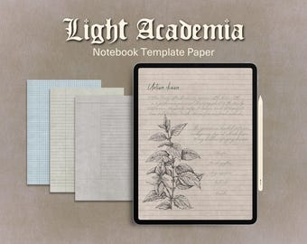 Light Academia Notebook Paper, A4 Printable Pages, Digital GoodNotes Templates