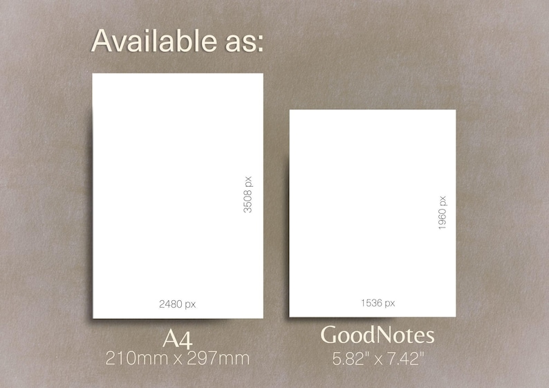 Light Academia Notebook Paper, A4 Printable Pages, Digital GoodNotes Templates image 6