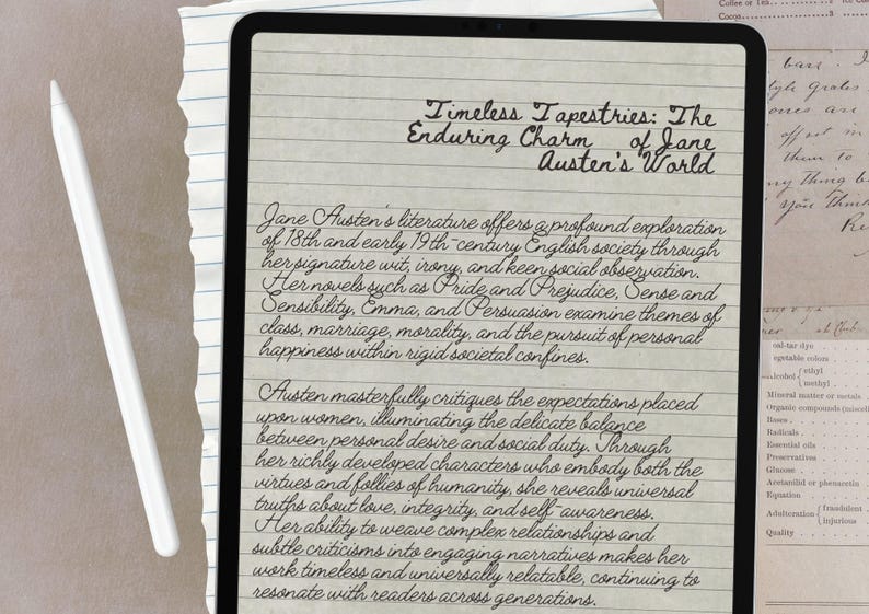 Light Academia Notebook Paper, A4 Printable Pages, Digital GoodNotes Templates image 3