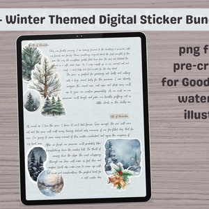 Winter Digital Sticker Bundle | 240+ Watercolor Stickers for GoodNotes
