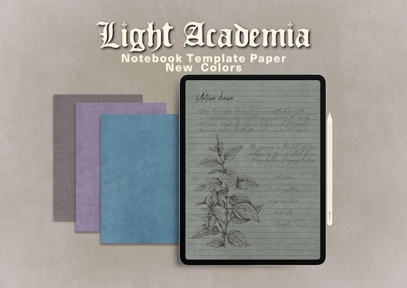 Light Academia Notebook Paper, 64 A4 Printable Pages, Digital GoodNotes Templates