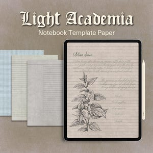 Light Academia Notebook Paper Templates – A4 & GoodNotes Friendly