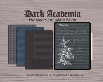 Dark Academia Notebook Templates – A4, GoodNotes (Digital Download)