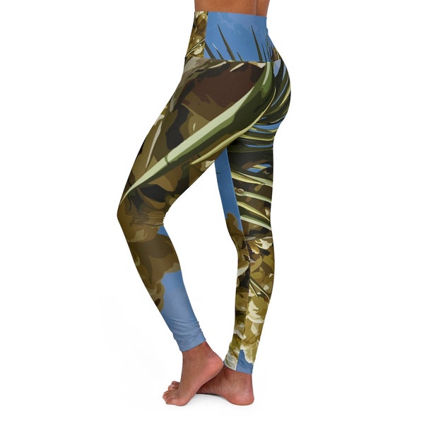 Fierce Flowering Joshua Tree High Waisted Yoga Leggings