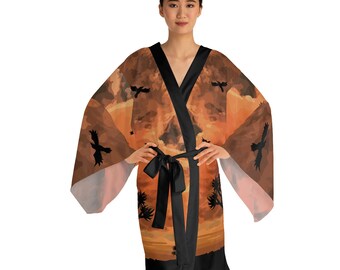 Joshua Tree zonsondergang kimono badjas met lange mouwen