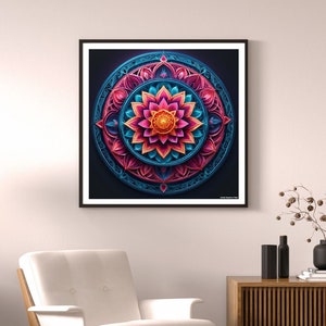 Kymatikkonst, Kärleksfrekvens, Utsmyckad, Affischtryck, Väggkonst, Hjärta, Kraft, Vibrationer, 528 Hz, Ljudvågor, Kreativ, Chakra, Väggbonad