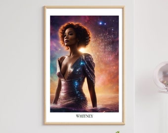 Whitney Houston, Digitaldruck, Kunst, All the Man That I Need, Poster, Sofortiger Download, Songtext, erhebend, stärkend, spirituell, Freude
