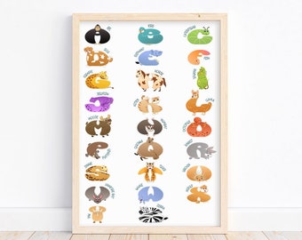 A-Z Nursery A-Z Alphabet Print Wall Art Children's Art Kids Room ...