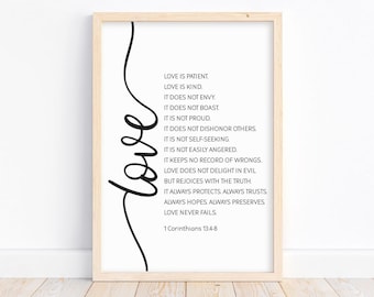 Autocollant Mural Vinyle - Verset Biblique 1 Corinthiens 13:13 'Foi, Espoir, Amour' - 23" X 12"