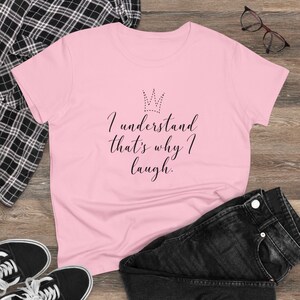 Entender la camiseta estampada, Bienestar, Bondad, Positividad, Inspirar, Camiseta de algodón de peso medio para mujer, Alta calidad, Consciente, Fuerza interior