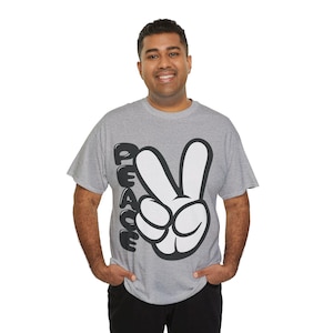 Peace Fingers T-Shirt, Hippie Tee, Peace Sign Shirt, Groovy Top, Love and Peace T-Shirt, Summer Festival Clothing