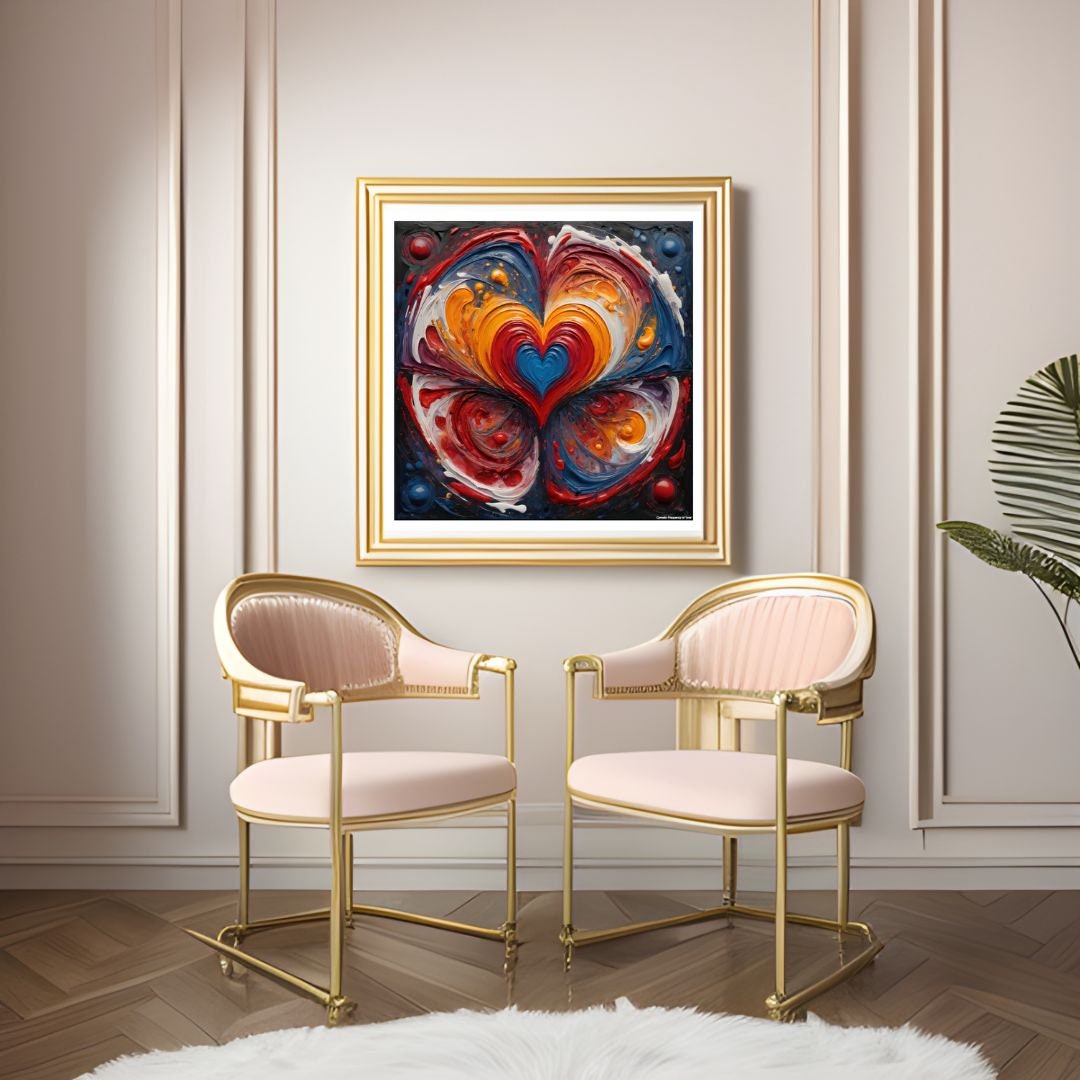 Cymatics Art, Love, Frequency, Poster Print, Wall Art, Heart