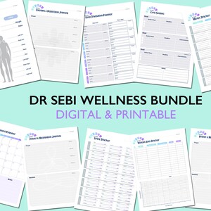 Dr Sebi Wellness Digital Planner, Journal, Printable, Goals, Habits, Reflections, Alkaline Meals, Healthy, Recipes, Detox