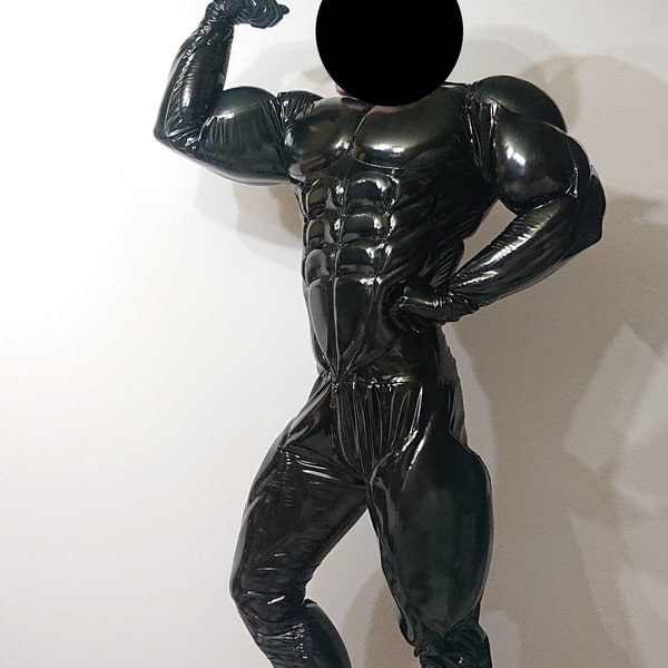 Vinyl black muscle suit