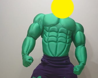 Traje muscular para cosplay (tela de spandex verde)