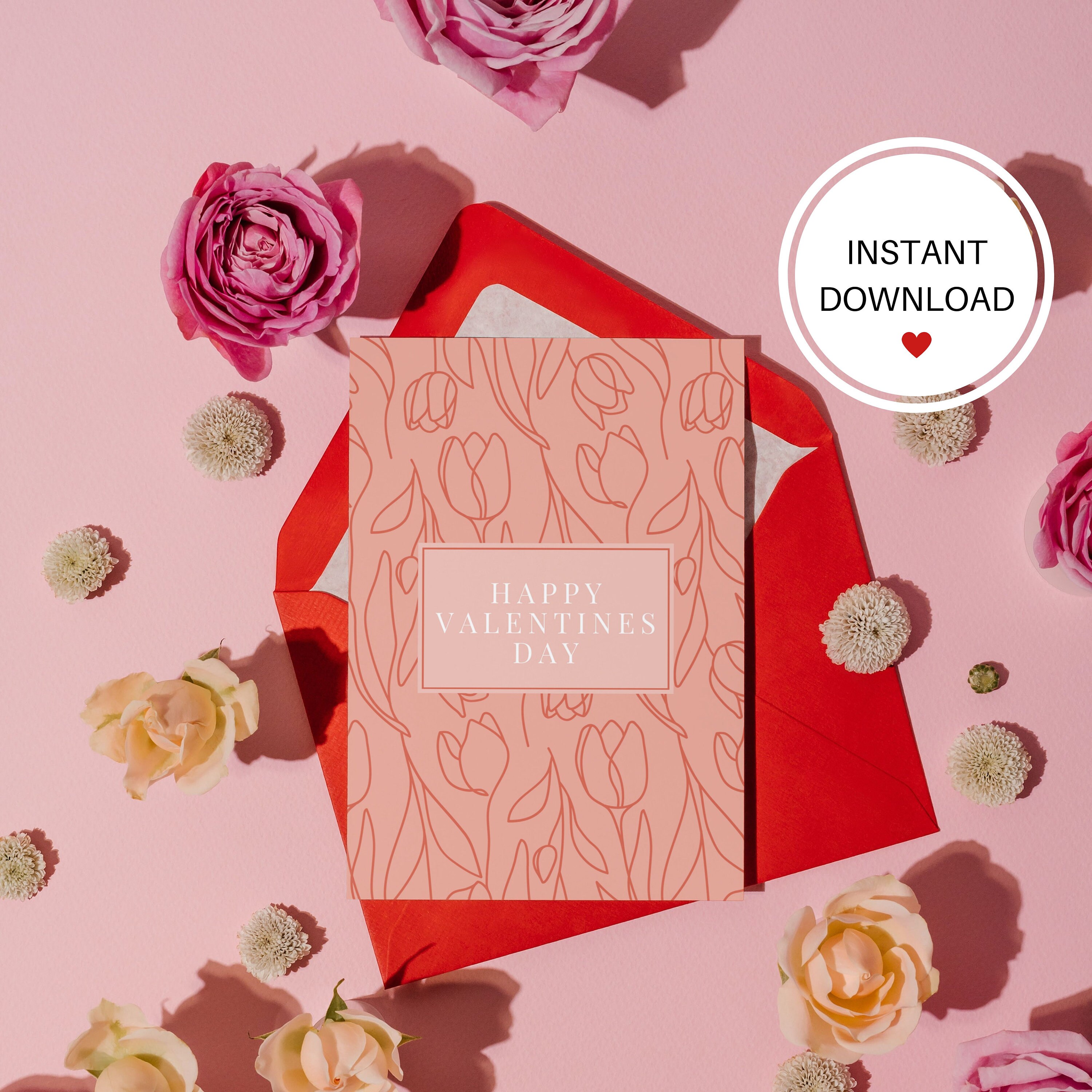 Printable Valentine Card for Her Instant Download Red and - Etsy Canada