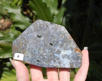 Pyrite and Flower Agate Slabs | Natural Pyrite and Flower Agate | High Quality Crystal Slabs