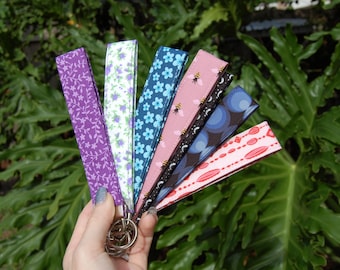 Fabric Wristlet | Key Fob Keychain | Handmade Fabric Wristlet | Choose Your Fabric | Made To Order | Keychain | Floral & Celestial Keychains