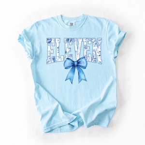11th Birthday Shirt, Eleven Shirt, Coquette Birthday Shirt, Kid&#39;s Comfort Colors Shirt, 11th Birthday Girl, 11th Birthday Gift, Eleventh