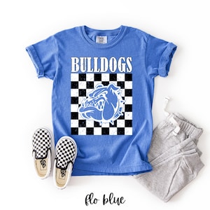 Kid&#39;s Comfort Colors Shirt, Bulldogs Shirt, School Mascot Shirt, Bulldogs Mascot, Back To School Shirt, Bulldogs School Shirt, Bulldog Pride