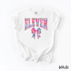 Eleven Birthday Shirt, Comfort Colors Shirt, 11th Birthday Shirt, 11th Birthday Girl, Coquette, Floral, Preppy, Eleven Shirt, Birthday Gift
