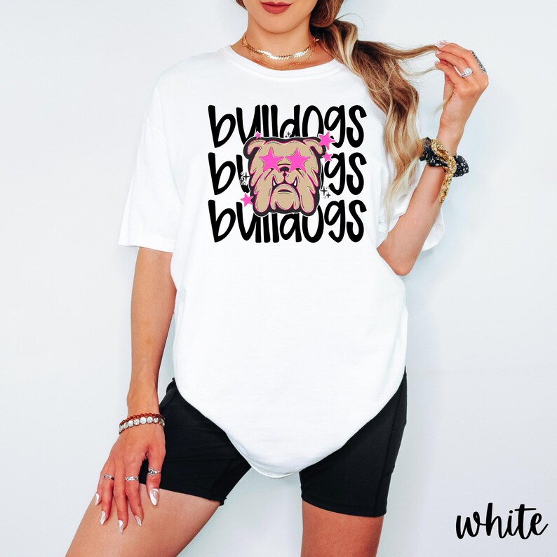 Comfort Colors Shirt, Preppy Bulldogs Shirt, Bulldogs Mascot Shirt