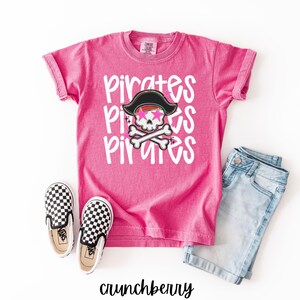 Kid's Comfort Colors Shirt, Pirates Shirt, School Mascot Shirt, Pirates Mascot, Back To School Shirt, Pirates School Shirt, Pirate Pride