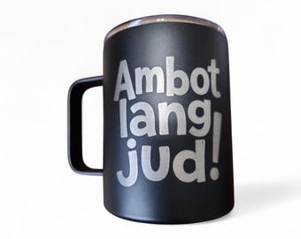 Taza aislada con frases divertidas filipinas (Bisaya), 12 oz