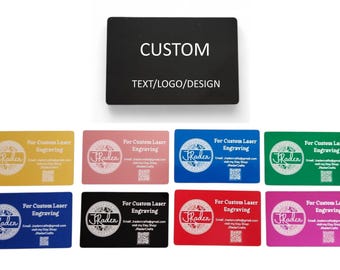 Tarjetas de presentación de aluminio anodizado grabadas con láser personalizadas