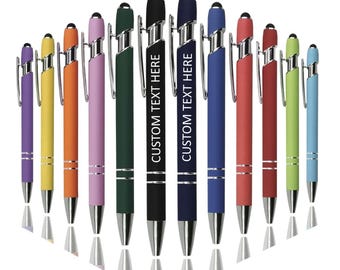 Bolígrafos retráctiles metálicos personalizados para pantallas táctiles, tinta negra de 1,0 mm.