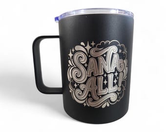 Taza térmica de acero inoxidable con frases divertidas en filipino (tagalo), 355 ml (12 oz)