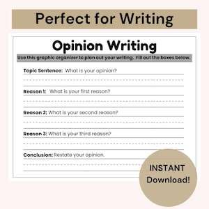 Opinion Writing Graphic Organizer, Writing Printables, Graphic Organizers, Opinion Writing Templates, Opinion Writing Planning, Printable