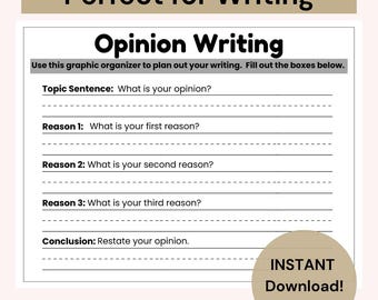 Organizador gráfico para la redacción de opiniones: Plantillas imprimibles (Descargar PDF)