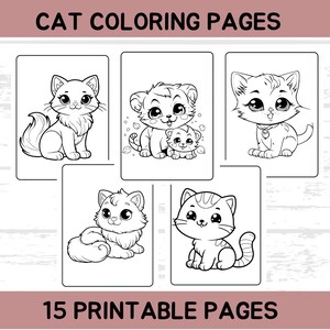 Puede incluir: Un conjunto de 15 p&aacute;ginas para colorear imprimibles con lindos gatos en varias poses. Las p&aacute;ginas son en blanco y negro y est&aacute;n listas para ser coloreadas.