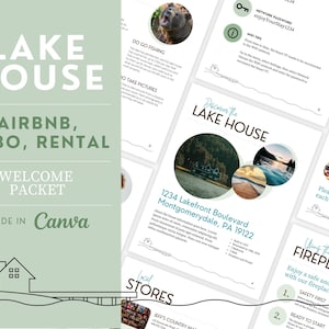 Airbnb Welcome Book Lake House Template: Customizable Canva Guide