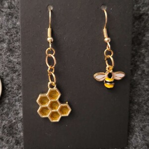 Bee and Honeycomb Earrings