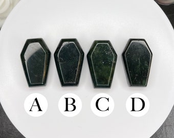 1pc Mini Moss Agate Crystal Coffin
