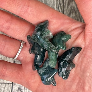 Moss Agate Mini Dolphin - Random