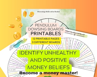 Money Self-Sabotage Pendulum Board, Limiting Beliefs Chart, Dowsing Board, Energy Cleansing Aid, Divination Tool, Spiritual and Witchcraft