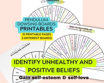 Self Sabotage Pendulum Board, Dowsing Chart, Divination Tool, Energy Cleansing, digital pendulum board, limiting beliefs, positive thinking